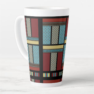 Tasse Latte Motif de bande de blocs mexicain 1