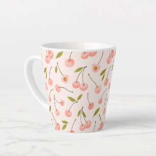 Tasse Latte Motif de cerise aquarelle