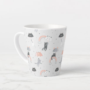 Tasse Latte Motif de chats à plume