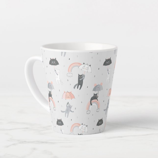 Tasse Latte Motif de chats à plume (Angle gauche)