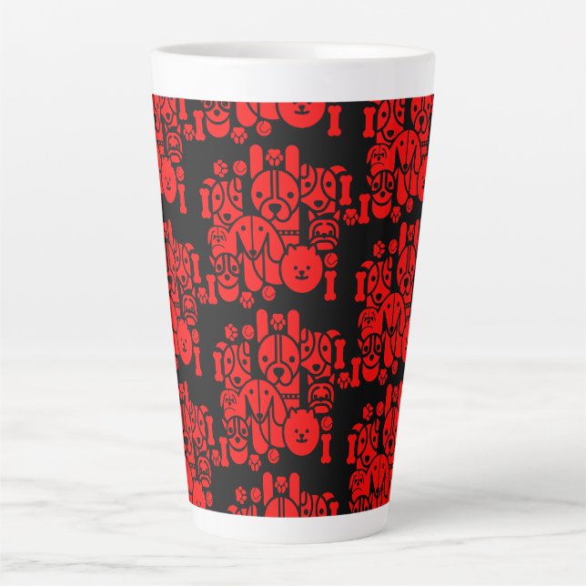 Tasse Latte Motif de chien (Devant)