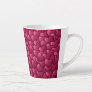 Tasse Latte Motif de cœurs rouges 3D romantiques-32322