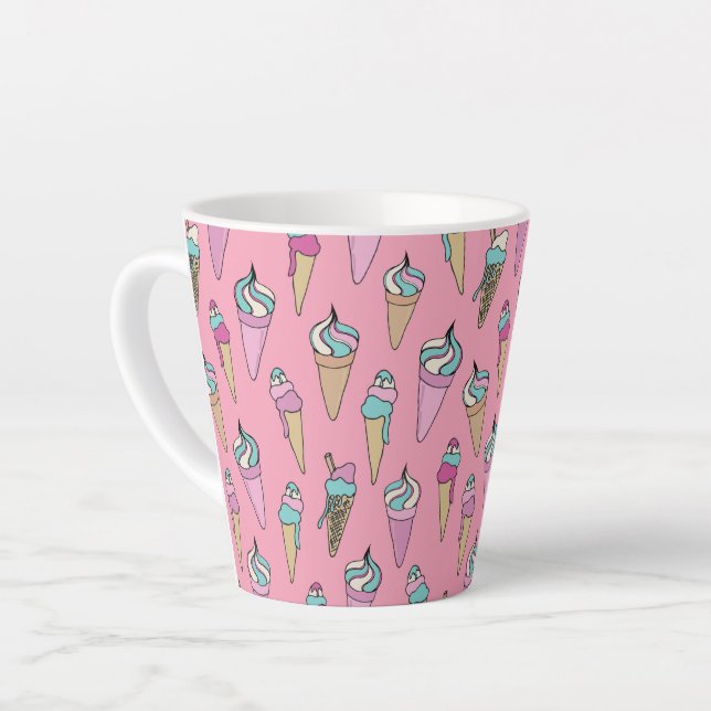 Tasse Latte Motif de cône de glace (Angle gauche)