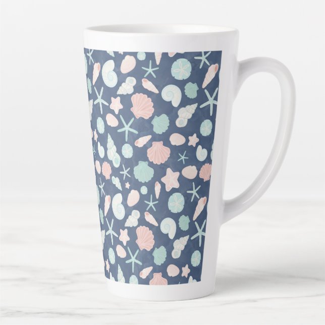 Tasse Latte motif de coquillages (Droite)