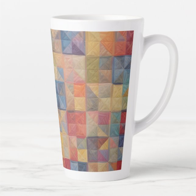 Tasse Latte Motif de courtepointe coloré (Droite)