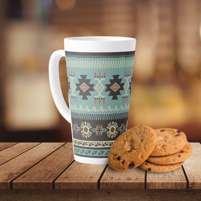 Tasse Latte Motif de couverture natif (Créateur téléchargé)