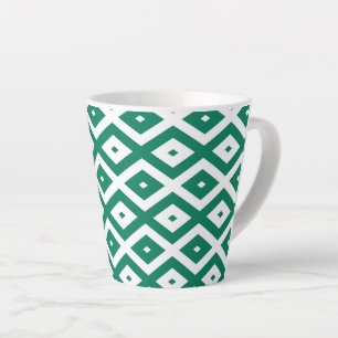 Tasse Latte Motif de diamant vert et blanc
