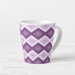 Tasse Latte Motif de diamant violet
