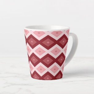 Tasse Latte Motif de diamants rouges