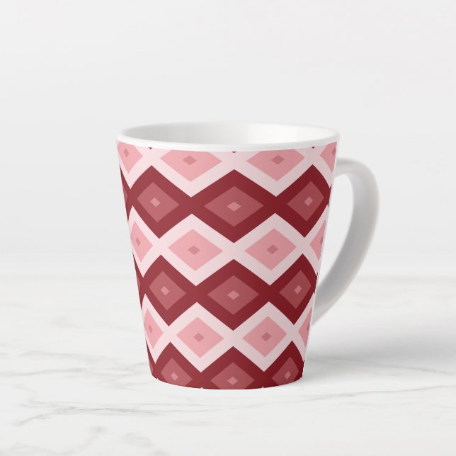 Tasse Latte Motif de diamants rouges (Angle droit)