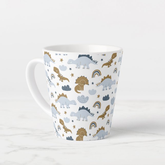 Tasse Latte Motif de dinosaure arc-en-ciel mignon (Angle gauche)