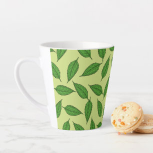 Tasse Latte Motif De Feuilles, Motif De Feuilles, Feuilles De 