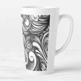Tasse Latte Motif De Flèche Noir Et Blanc