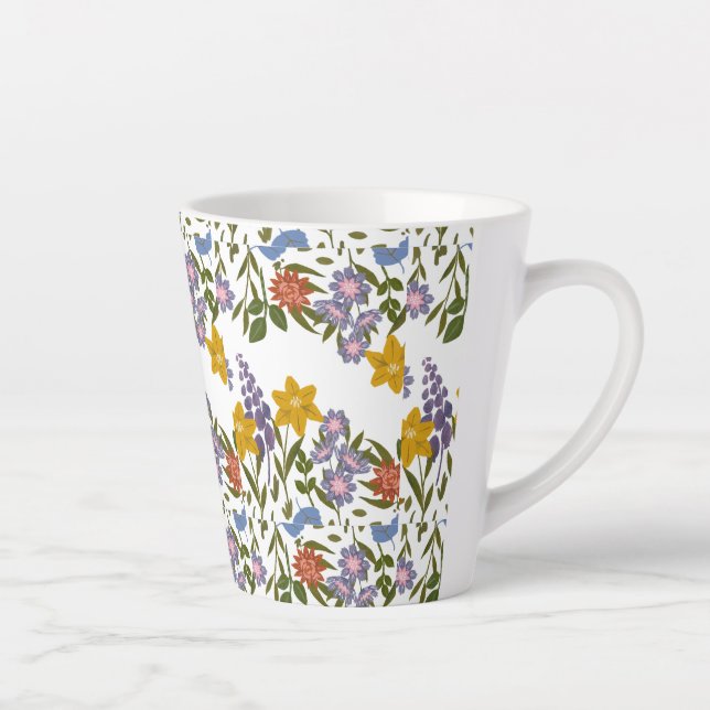 Tasse Latte Motif de fleurs (Droite)