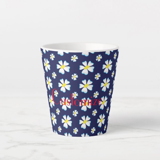 Tasse Latte Motif de fleurs blanches Thunder_Cove (Devant)