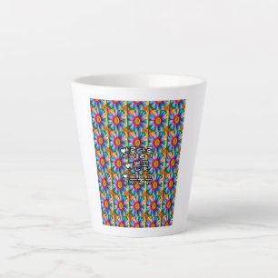 Tasse Latte Motif de fleurs colorées mignonnes