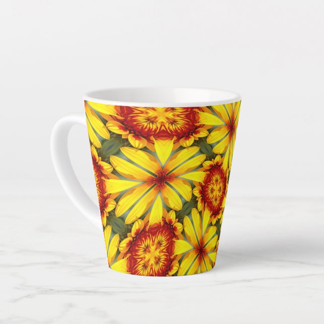 Tasse Latte Motif de fleurs d'or (Angle gauche)