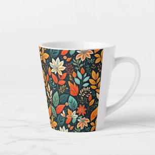 Tasse Latte Motif de fleurs exotiques florales