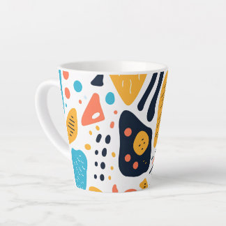Tasse Latte Motif de formes organiques de style Memphis abstra
