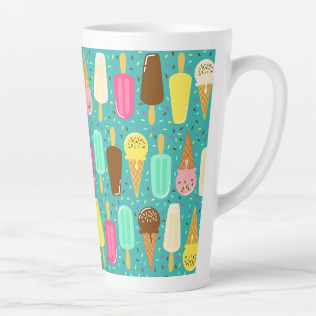 Tasse Latte Motif de glace coloré Été (Droite)
