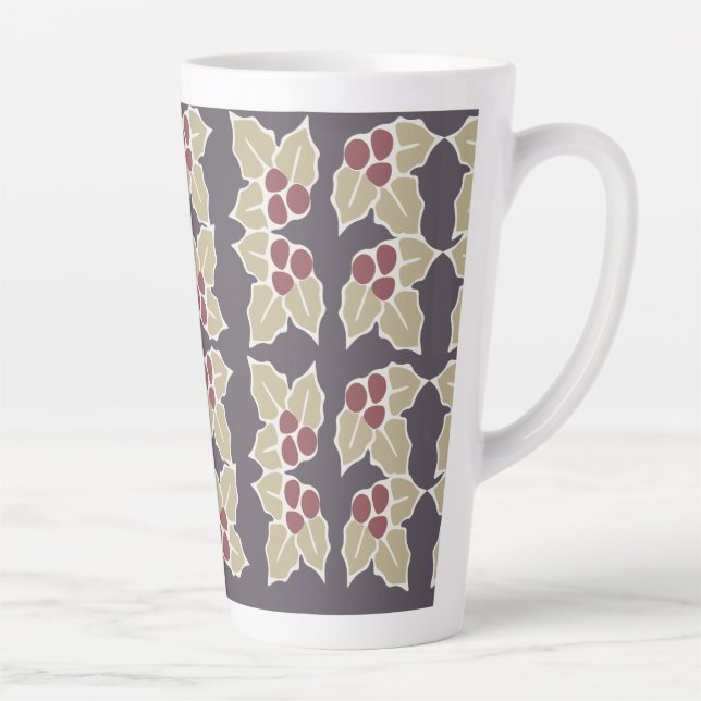 Tasse Latte Motif de houx (Droite)