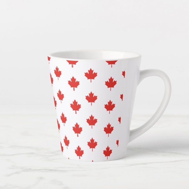 Tasse Latte Motif de l'emblème Feuille d'érable Canada-24105 (Droite)