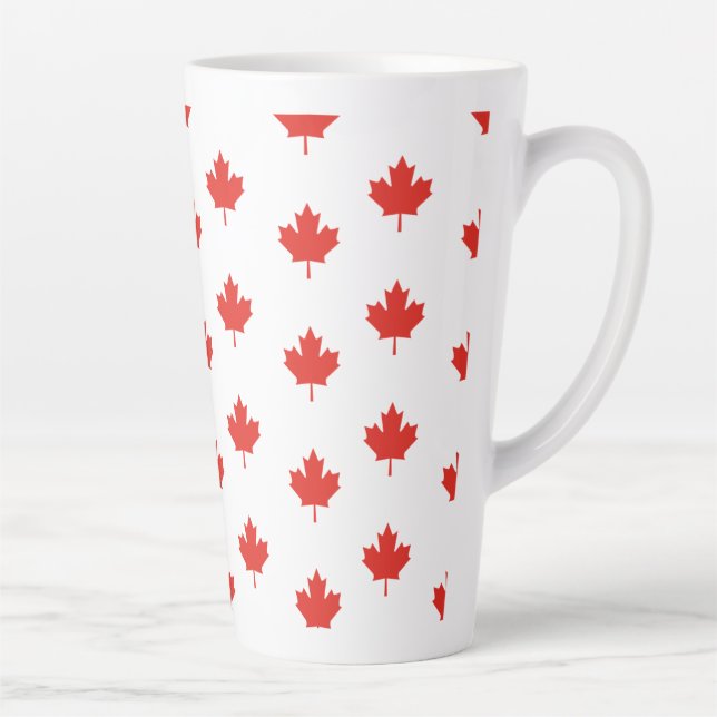 Tasse Latte Motif de l'emblème Feuille d'érable Canada-24105 (Droite)