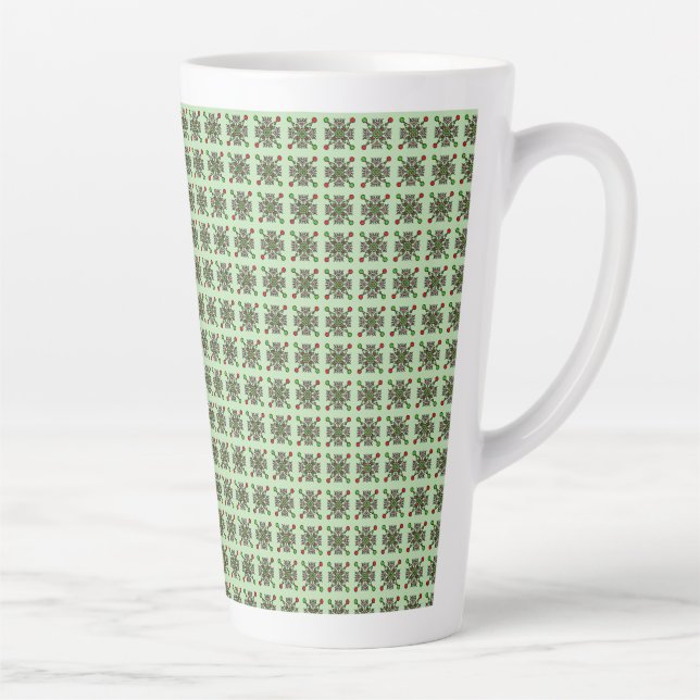 Tasse Latte Motif de mandala floral (Droite)