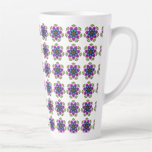 Tasse Latte Motif de mandala floral