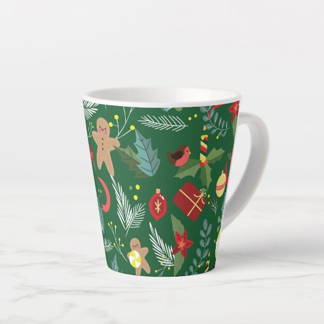 Tasse Latte Motif de Noël 5 (Angle droit)