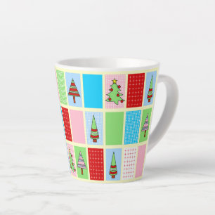 Tasse Latte Motif de Noël coloré