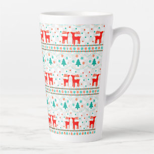 Tasse Latte Motif de Noël festif avec rennes