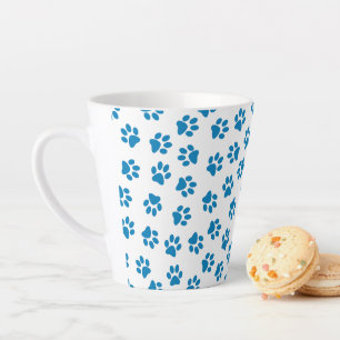 Tasse Latte Motif De Pailles, Paniers De Chien, Paniers Bleus