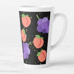 Tasse Latte motif de raisins et de pêches