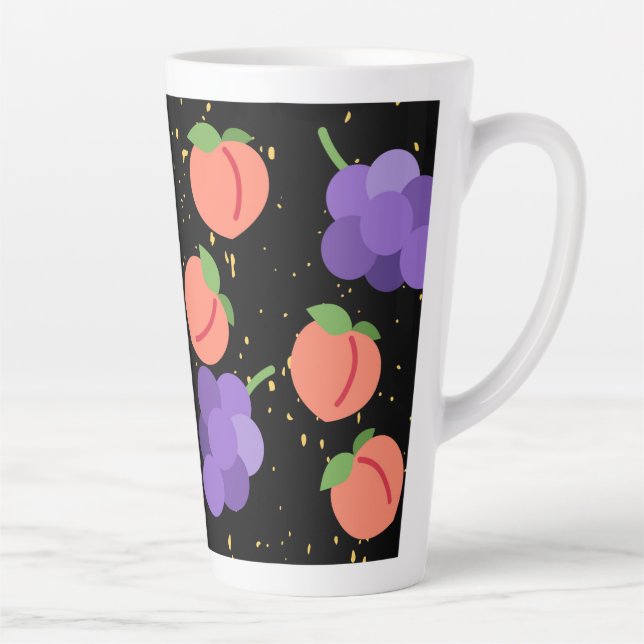 Tasse Latte motif de raisins et de pêches (Droite)