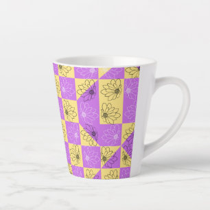 Tasse Latte Motif de tableau de bord en or violet