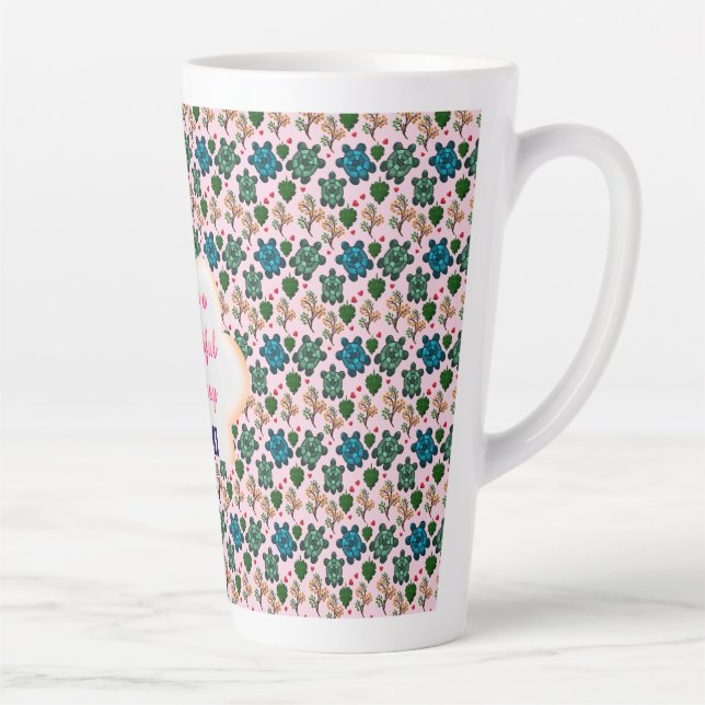 Tasse Latte Motif de tortue personnalisé (Droite)