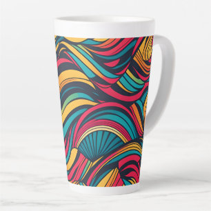 Tasse Latte Motif de vague Abstrait coloré