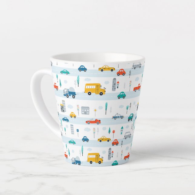 Tasse Latte Motif de véhicule routier migre (Angle gauche)