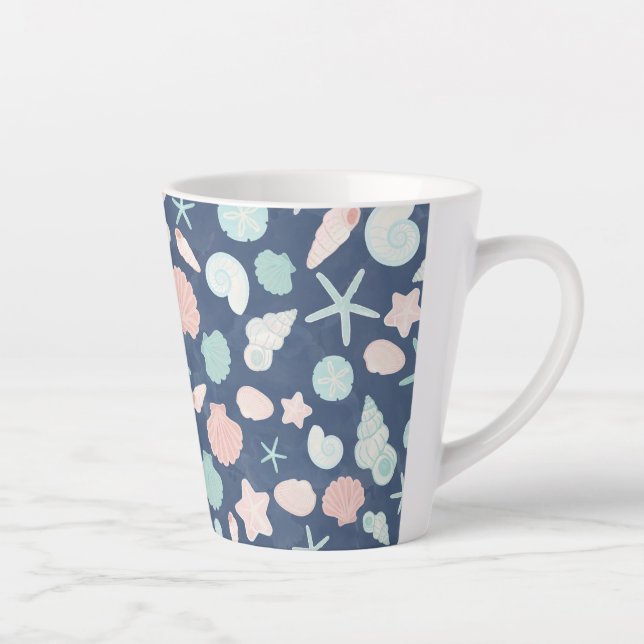 Tasse Latte motif des coquillages (Droite)