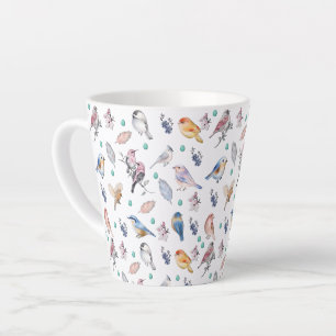 Tasse Latte Motif des oiseaux de printemps