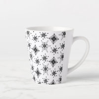 Motif d'hiver de bulle géométrique Black Snowflake