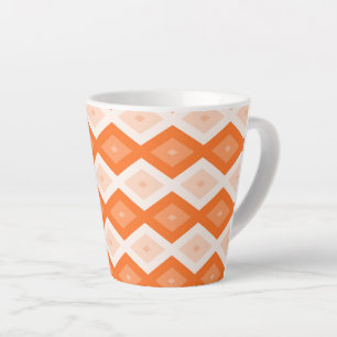 Tasse Latte Motif diamant orange