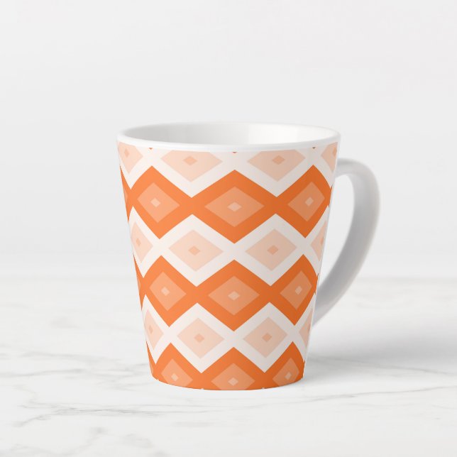 Tasse Latte Motif diamant orange (Angle droit)