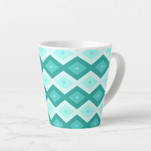 Tasse Latte Motif diamant turquoise