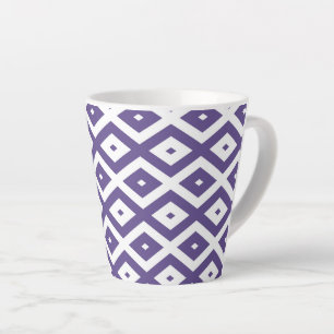 Tasse Latte Motif diamant ultra violet et blanc