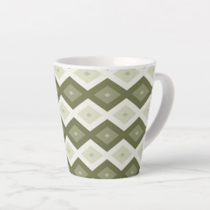 Tasse Latte Motif diamant vert olive