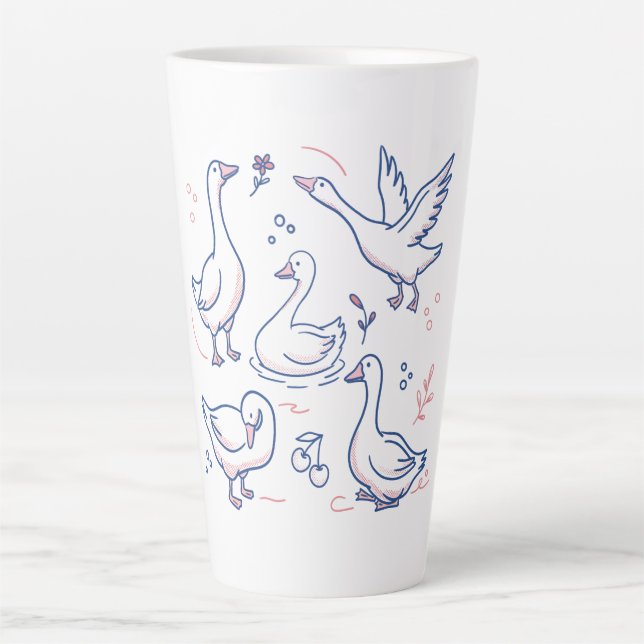 Tasse Latte Motif d'oie drôle (Devant)