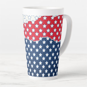 Tasse Latte Motif du drapeau américain Red White & Blue Stars