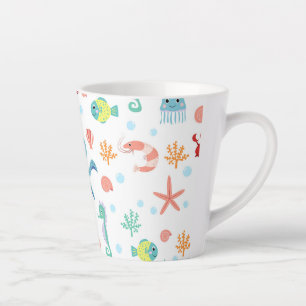 Tasse Latte Motif du monde marin